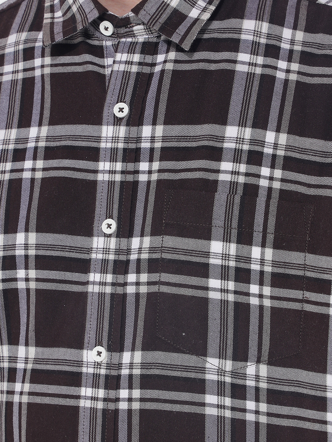 Numero Uno Men Checkered Brown Shirt